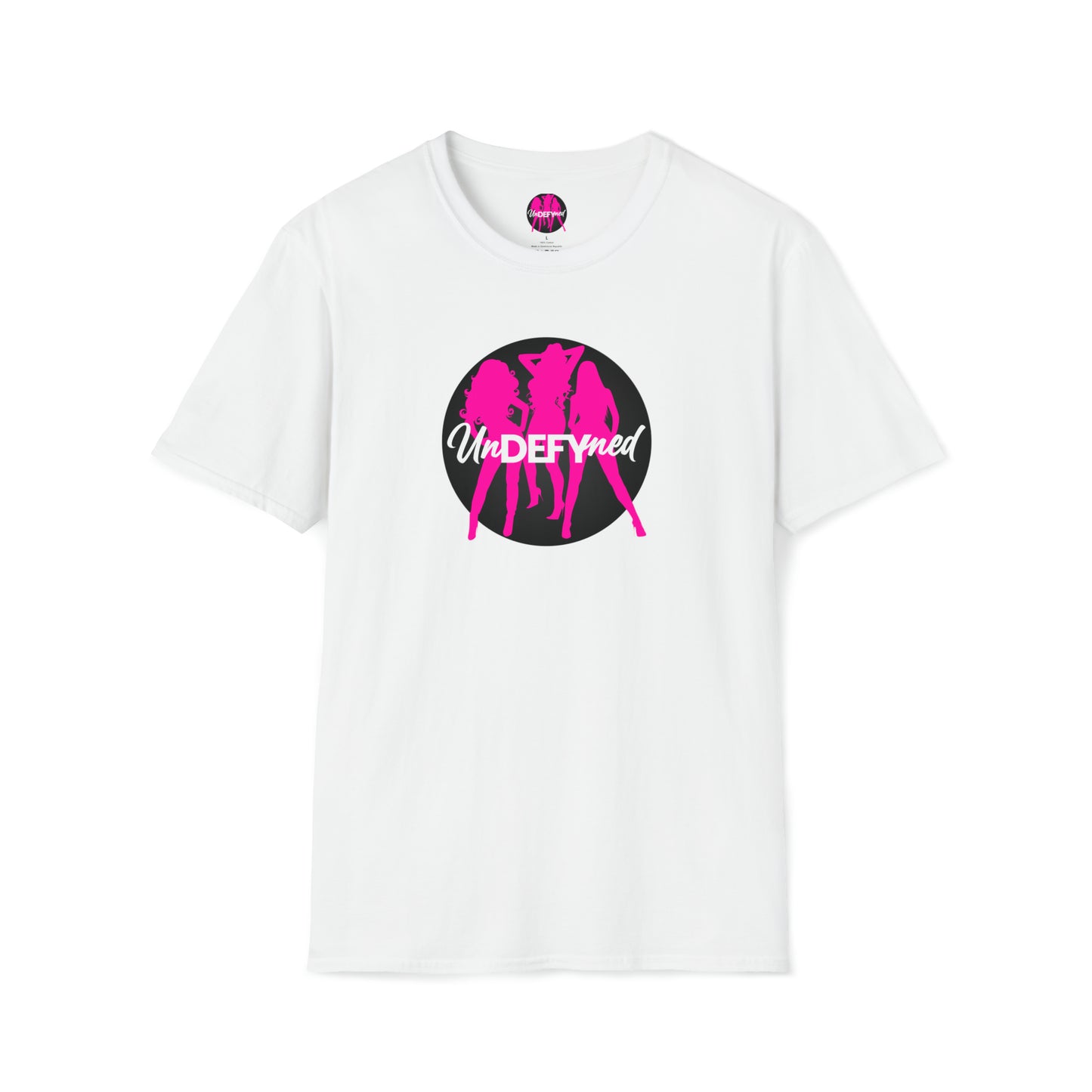 Unisex Softstyle T-Shirt (Pink logo)