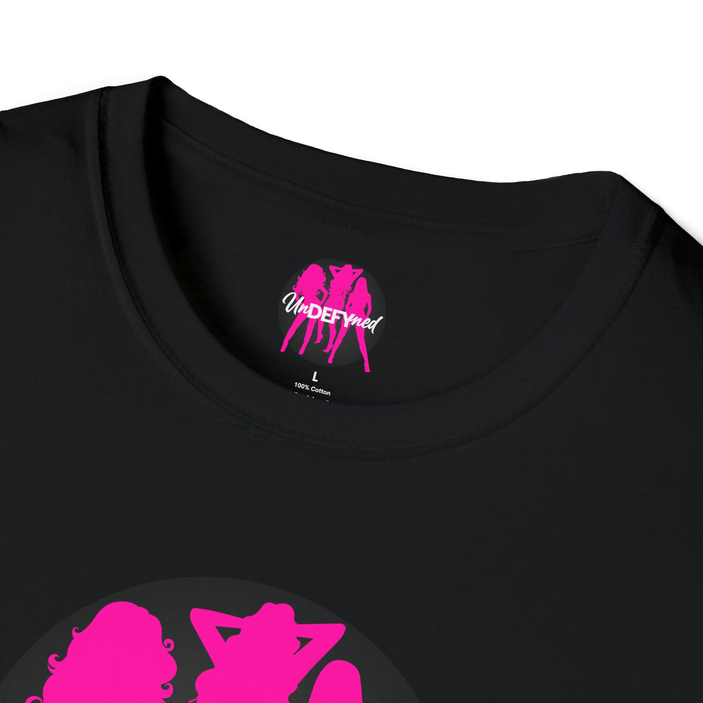 Unisex Softstyle T-Shirt (Pink logo)