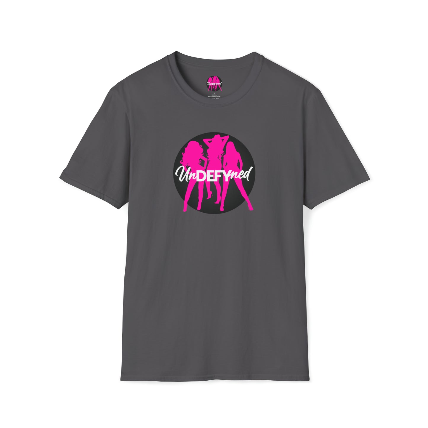 Unisex Softstyle T-Shirt (Pink logo)