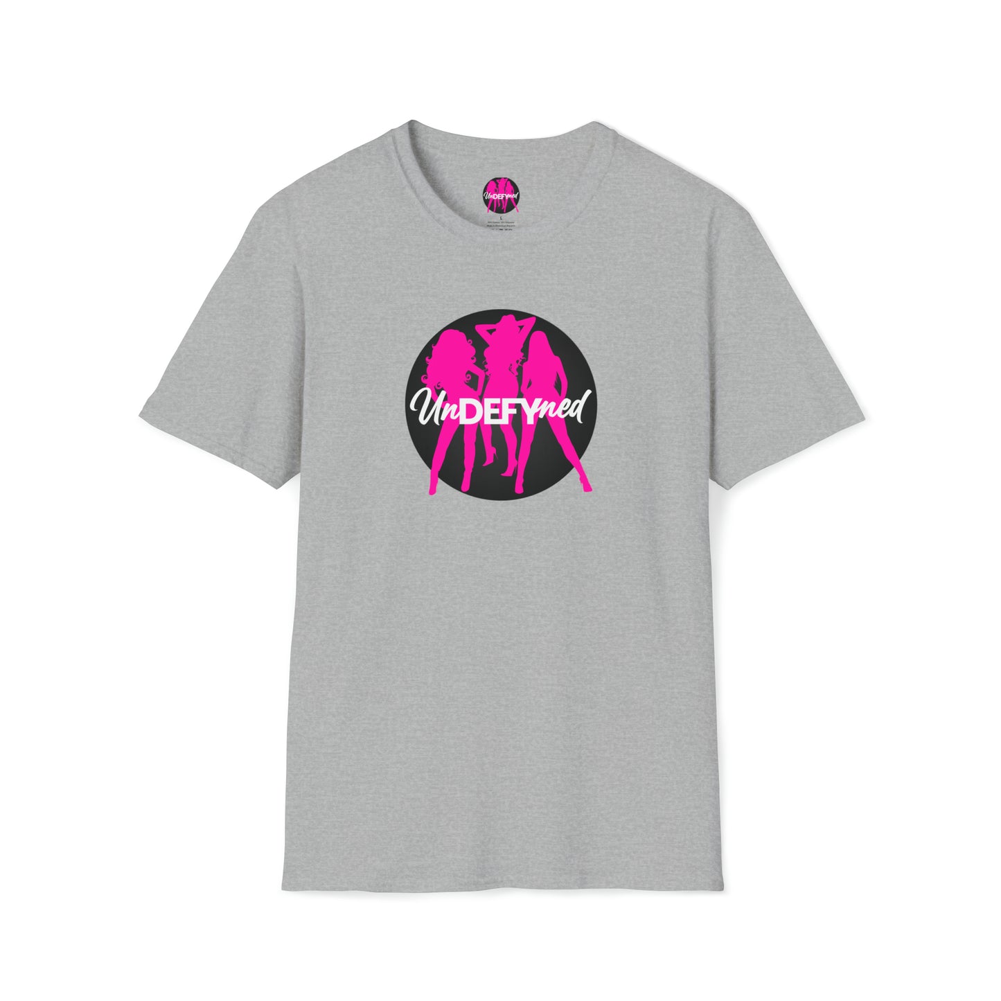 Unisex Softstyle T-Shirt (Pink logo)