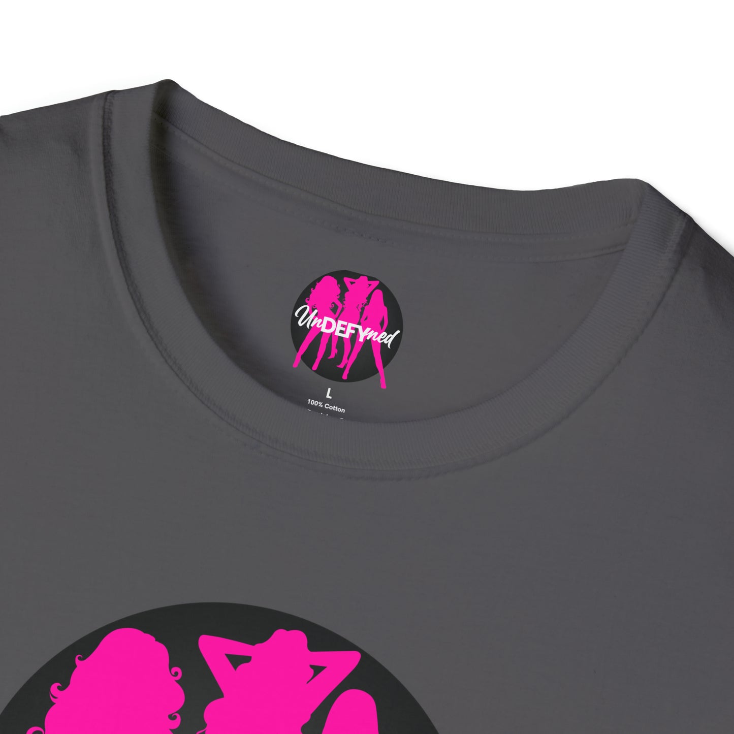 Unisex Softstyle T-Shirt (Pink logo)