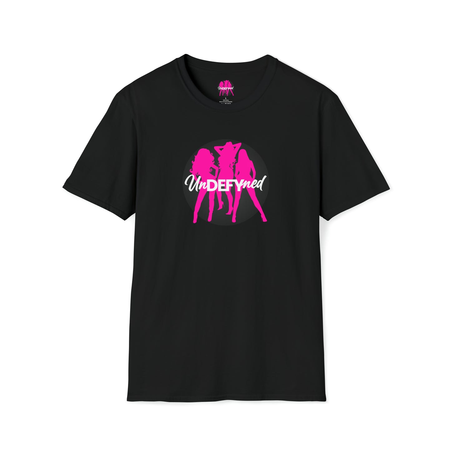 Unisex Softstyle T-Shirt (Pink logo)