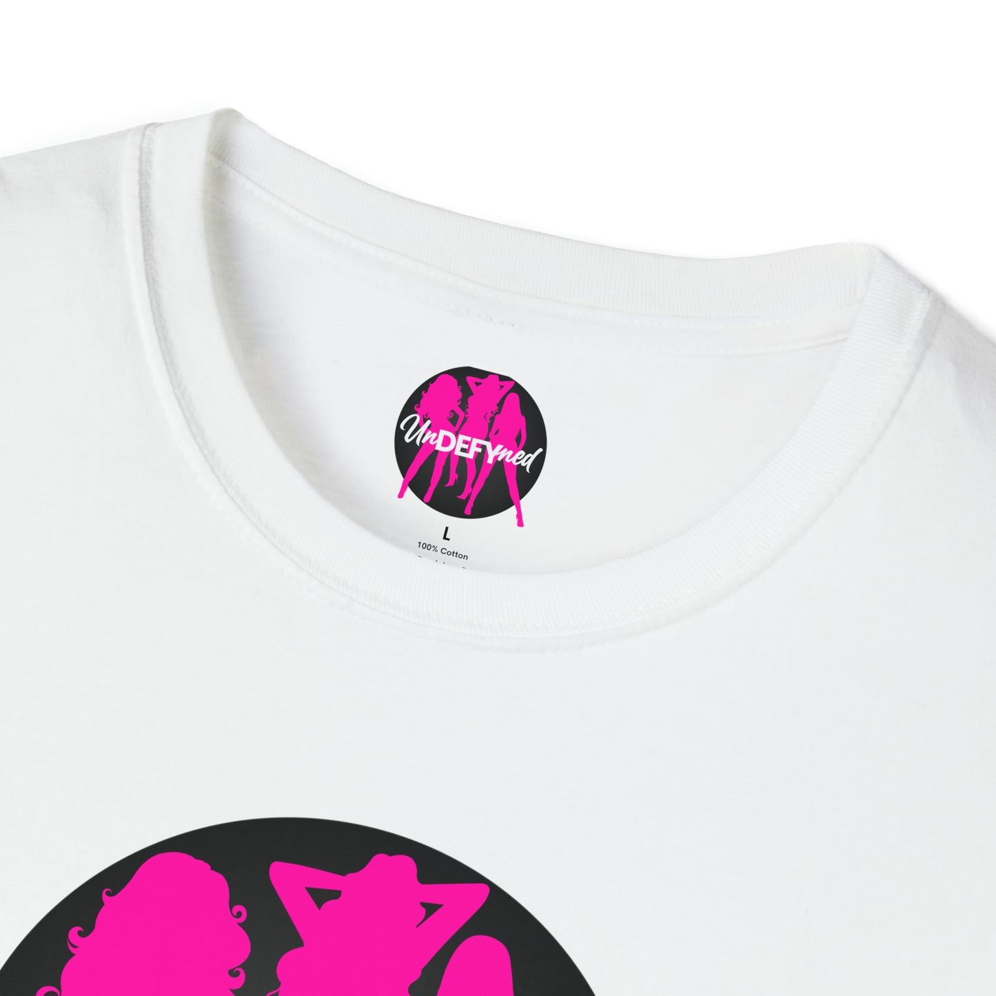 Unisex Softstyle T-Shirt (Pink logo)