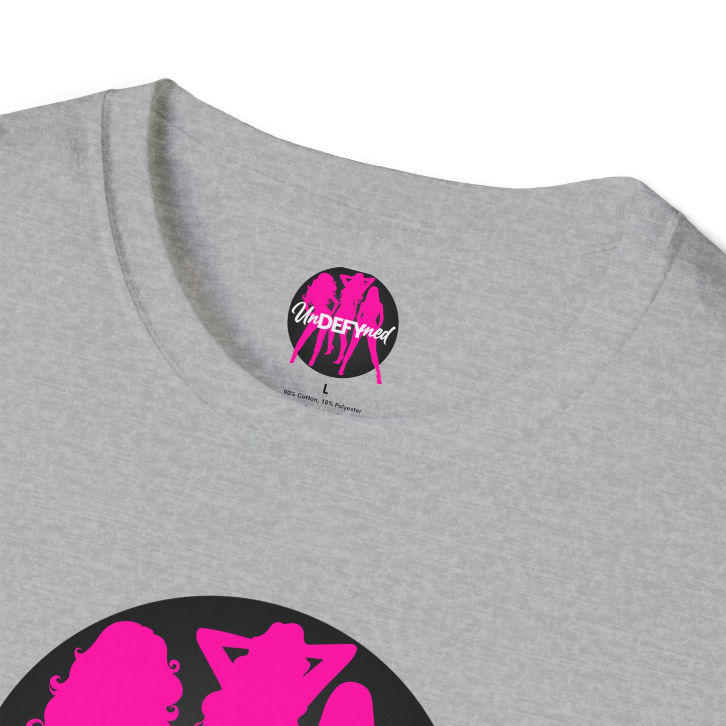 Unisex Softstyle T-Shirt (Pink logo)